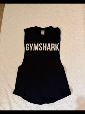 Gymshark Black Muscle Tank with White Logo